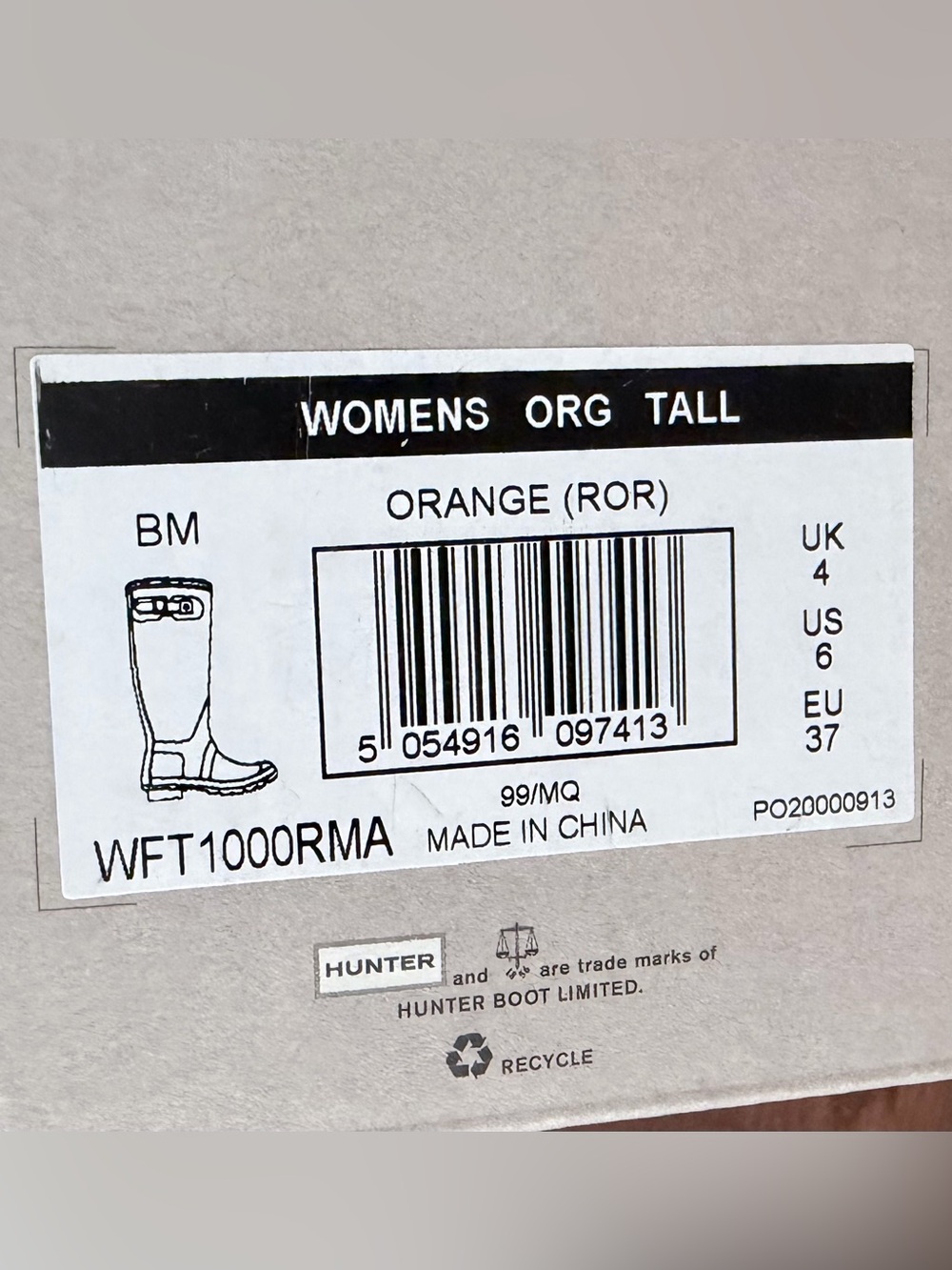 Hunter Tall Orange Waterproof Rain Boots - Picture 11 of 11